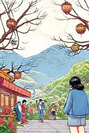 韩国动漫《齿轮与花》竖版海报，机械齿轮间夹着一朵花